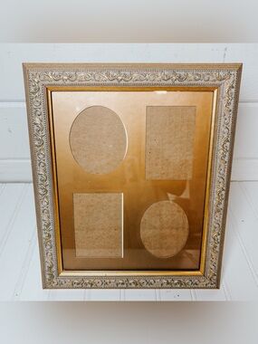 Vintage Multi Photo Collage Frame | 4 Photo | Fold Ornate Frame